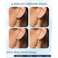 thumbnail image 5 of VEEDOFA Silver Plated Hoop Earrings for Women,Lightweight Hypoallergenic 925 Sterling Silver Post CZ Rhinestone Hoops, 5 of 6
