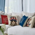 thumbnail image 3 of 4th of July Patriotic Cat Decorative Throw Pillow Cover 18 x 18 Set of 4, God Bless America Freedom American Patio Outdoor Pillowcase, USA Liberty Stars Stripes Sofa Cushion Case Home Decor, 3 of 5