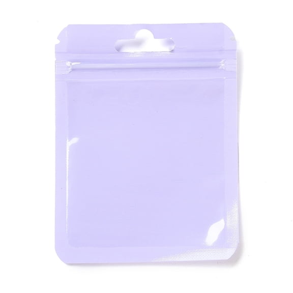 100pcs Rectangle Plastic Zip Lock Gift Bags with Transparence Windows Resealable Bags Lilac 10x7.5x0.15cm Unilateral Thickness: 2.5 Mil(0.065mm)