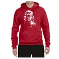 thumbnail image 2 of Manilyn Monroe Skull Face and Body Tattoo | Mens Pop Culture Hooded Sweatshirt Graphic Hoodie, Red, Small, 2 of 4