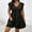 *Black, variant on Women's V Neck Ruffle Short Sleeve Mini Dress, Casual Flowy A Line Beach Sundress Army Green,Women's Plus L