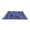 thumbnail image 2 of Ahgly Company Machine Washable Indoor Round Oriental Blue Industrial Area Rugs, 3' Round, 2 of 4