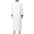 thumbnail image 3 of Lars Amadeus Satin Nightshirt for Men's Long Sleeves Banded Collar Long Sleep Gown Nightwear, 3 of 5