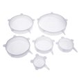 thumbnail image 1 of Tapas elásticas de silicona reutilizables universales para envolver alimentos, funda de silicona para utensilios de cocina, cuencos, sartenes, accesorios de cocina, color blanco, 1 of 6