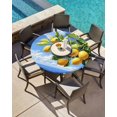 thumbnail image 3 of Summer Ocean Lemon Fruit Tree Fitted Round Tablecloths Elastic Edged Table Covers 55"-60",Blue Sky Sea Surface Landscape Waterproof Dining Room Kitchen Table Cloth for Holiday Party Tables Decor, 3 of 8