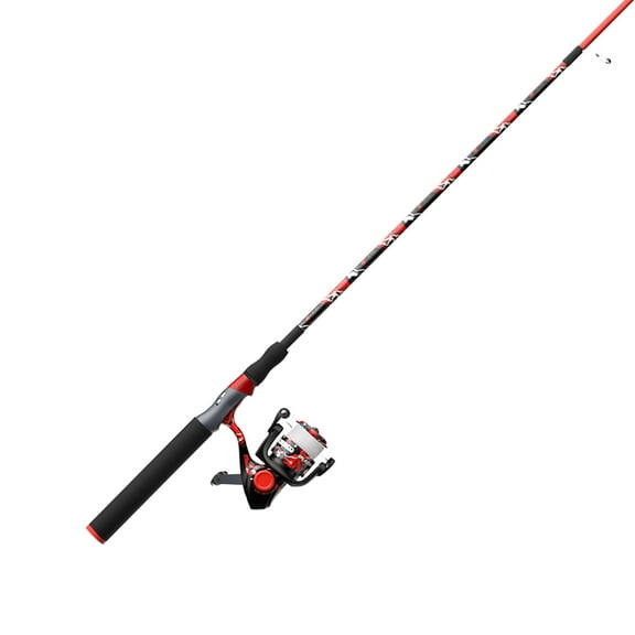 Zebco Splash Spinning Reel and Fishing Rod Combo, 6-Foot 2-Piece Fiberglass Rod, Medium-Light Power, Moderate Action, Size 20 Reel, 5.2:1 Gear Ratio, 2-Bearings, All Metal Gears, Z-Splash Red