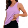 thumbnail image 5 of Hurxie Women Scoop Neck Flowy Loose Fit Tank Top Sleeveless Summer Tops Shirts Purple,M, 5 of 7
