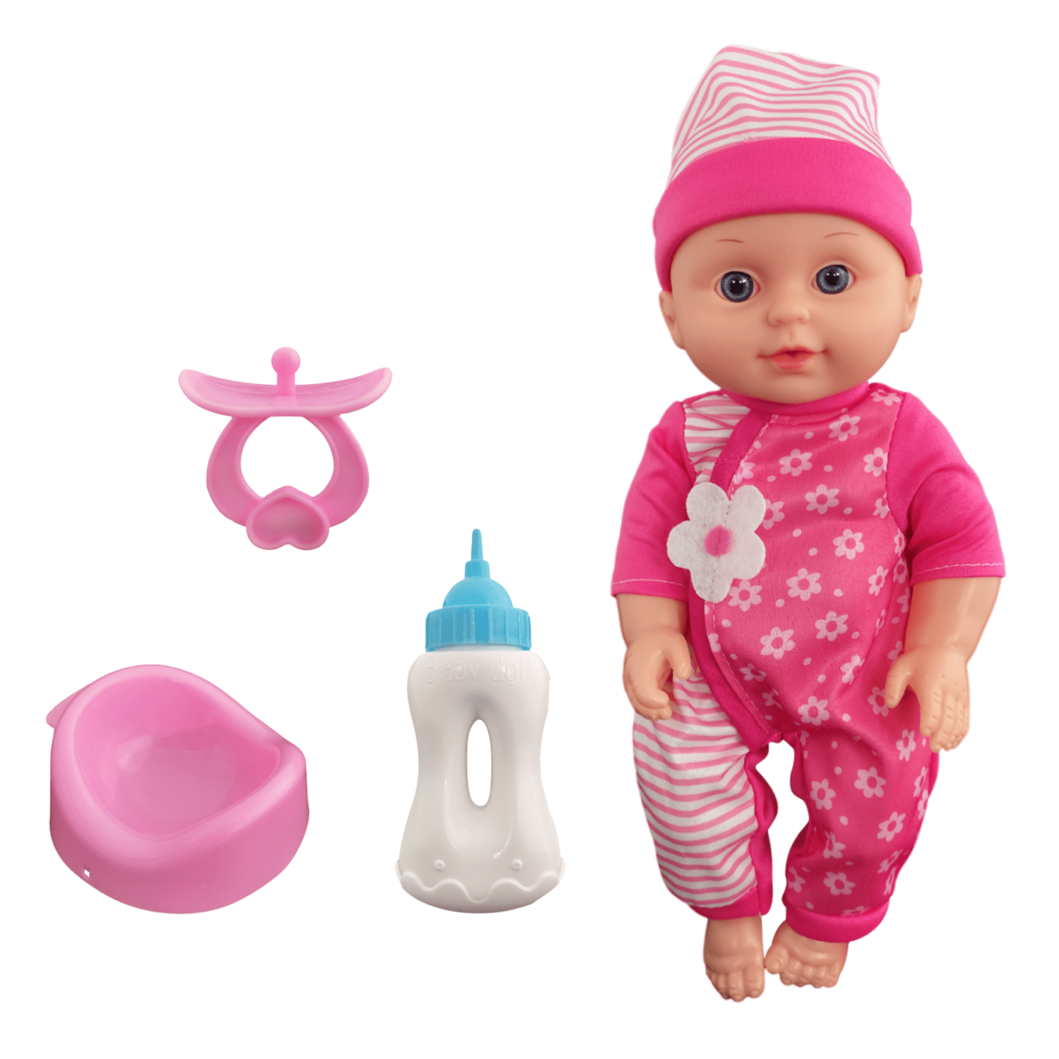 Juguete Muneca Bebe con Accesorios Biberon Chupon Cubiertos Muneco para Ninas rosa Grande Walmart en linea