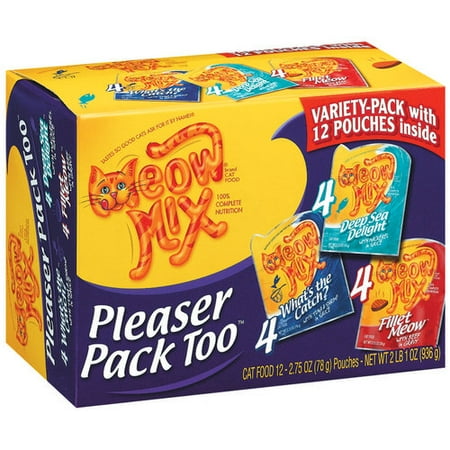 Meow Mix Pleaser Pack Too Cat Food, 12ct