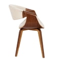 thumbnail image 2 of Contemporary Home Living 30.25" Brown Walnut and Cream Fabric Curvo Mid-Century Modern Dining Chair, 2 of 5