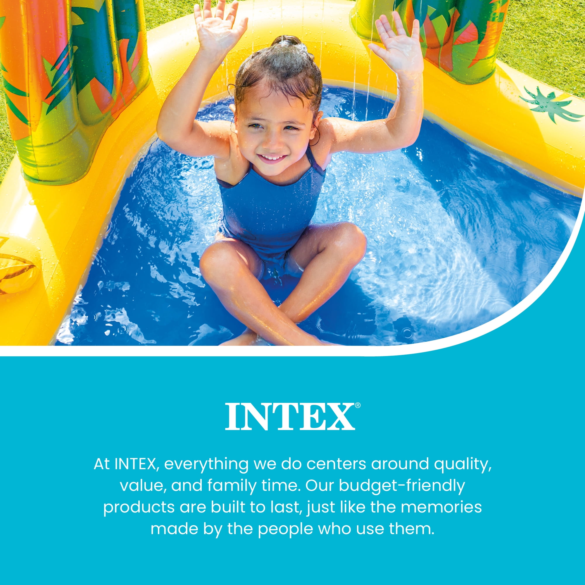 Intex Inflatable Kids Dinosaur Play Center Outdoor Water Park Pool w/ Slide