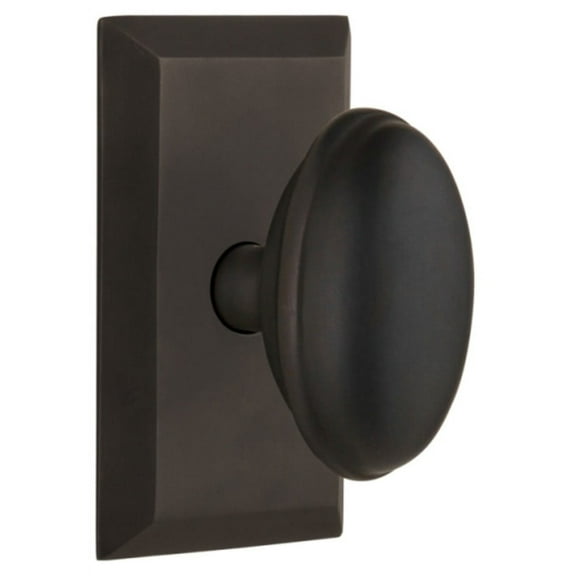 Nostalgic Warehouse Stuhom_Dp_Nk Homestead Solid Brass Dummy Door Knob Set - Bronze