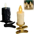 thumbnail image 5 of LED Clip-on Flameless Candle Lights - Festival Decor for Christmas Trees, Battery Operated Clip Candles with Warm Glow, Safe No-Flame Design, Perfect for Holiday Tree Ornaments, Gold, 5 of 5
