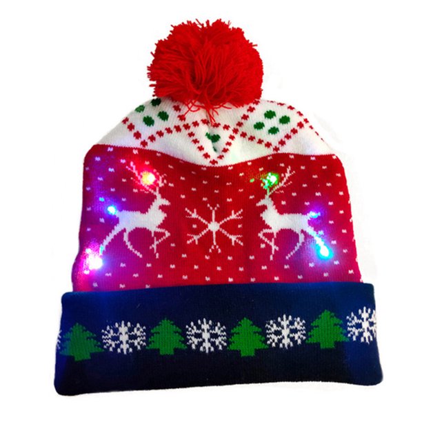 Gorro Navideño Con Luz Led Gorro De Punto Con Luz Navideña Gorro Navideño Decoración Navideña De Año Nuevo seitruly AP006289-04