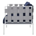 thumbnail image 4 of Side Lounge Chair Armchair, Sunbrella, Aluminum, Metal, Steel, Grey Gray Blue Navy, Modern Contemporary Urban Design, Outdoor Patio Balcony Cafe Bistro Garden Furniture Hotel Hospitality, 4 of 8