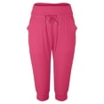 thumbnail image 2 of IDALL Capri Pants Womens Joggers Summer New Casual Cropped Elastic Pants For Fashion Casual Fashion Shorts Trousers Solid Ppants Lounge Pants Women Summer Pants Hot Pink XS, 2 of 8