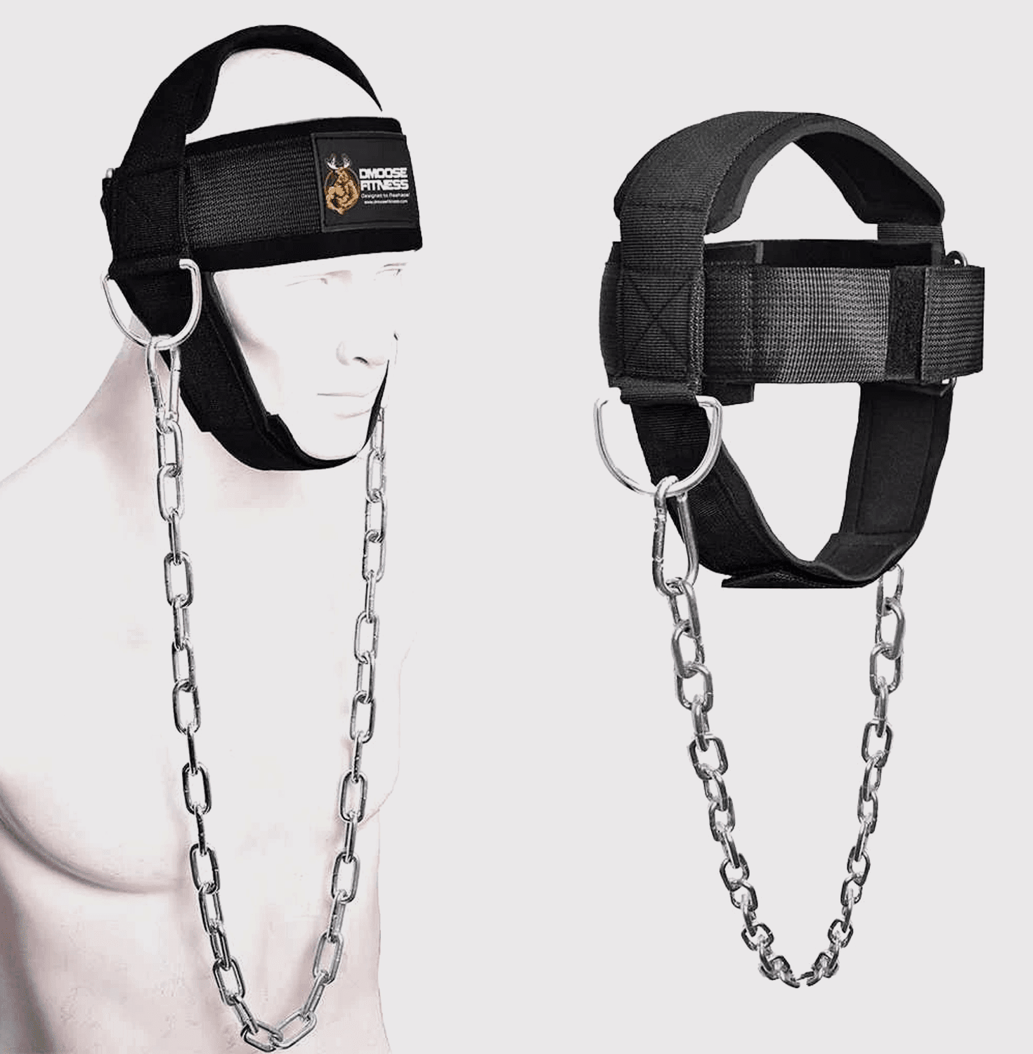 DMoose Fitness Neck Harness for Weight Lifting, Resistance Training, or Injury Recovery with