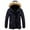Dark Blue, variant on Daznico Mens Winter Jacket - Male Winter Warm Casual Padded Jacket Thickened Mid Length Pocket Design Hooded Collar Padded Jacket -Winter Coats for Men,Color:Yellow,Size:XL
