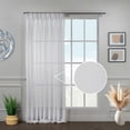 thumbnail image 2 of 3S Brothers Decorative Faux Crep Chiffon Semi Sheer Single Panel Hanging Style Pinch Pleated Made in Turkey - White, 2 of 6