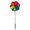 14-inch Rainbow Double Flower, variant on In the Breeze 2797 — Triple Wheel Flower with Leaves — Ground Stake Included — Colorful Wind Spinner for your Yard or Garden