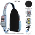 thumbnail image 3 of Sling Backpack,Christmas Folk Pattern Crossbody Bag with Water Bottle Holder,Waterproof Sling Bag for Men/Women with Chest Phone Holder for Hiking,Travel, 3 of 6