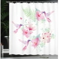 thumbnail image 4 of Ambesonne Hummingbirds Shower Curtain, Flowers Wild Nature, 69"Wx75"L, Pale Green and Pale Pink, 4 of 5