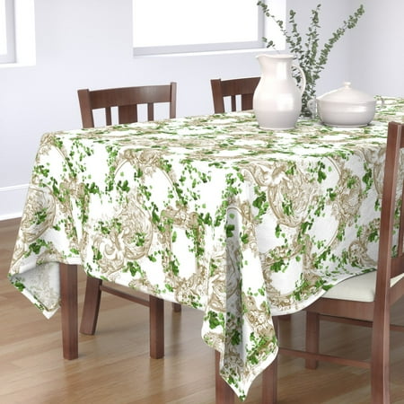 

Cotton Sateen Tablecloth 70 x 108 - Portofino Antique Ornate Baroque Print Custom Table Linens by Spoonflower