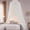 White, variant on Double Layers Bed Canopy with  Lights, 3 count Layers Canopy for Girls Bed, Princess Round Dome Dreamy Play Tent,   Reading Nook Mosquito Net, Machine Washable - Gray