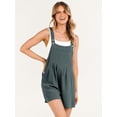 thumbnail image 5 of Women's Short Overalls Summer Casual Adjustable Strap Loose Linen Short Bib Overalls Jumpsuit Rompers, 5 of 6