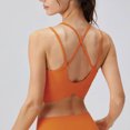 thumbnail image 5 of Bigersell Yoga Bras for Women U-Neck Sports Bras Padded Bralettes Back Strappy Cami Bras Workout Crop Tank Tops Running Sports Bra No Underwire Orange XL, 5 of 5