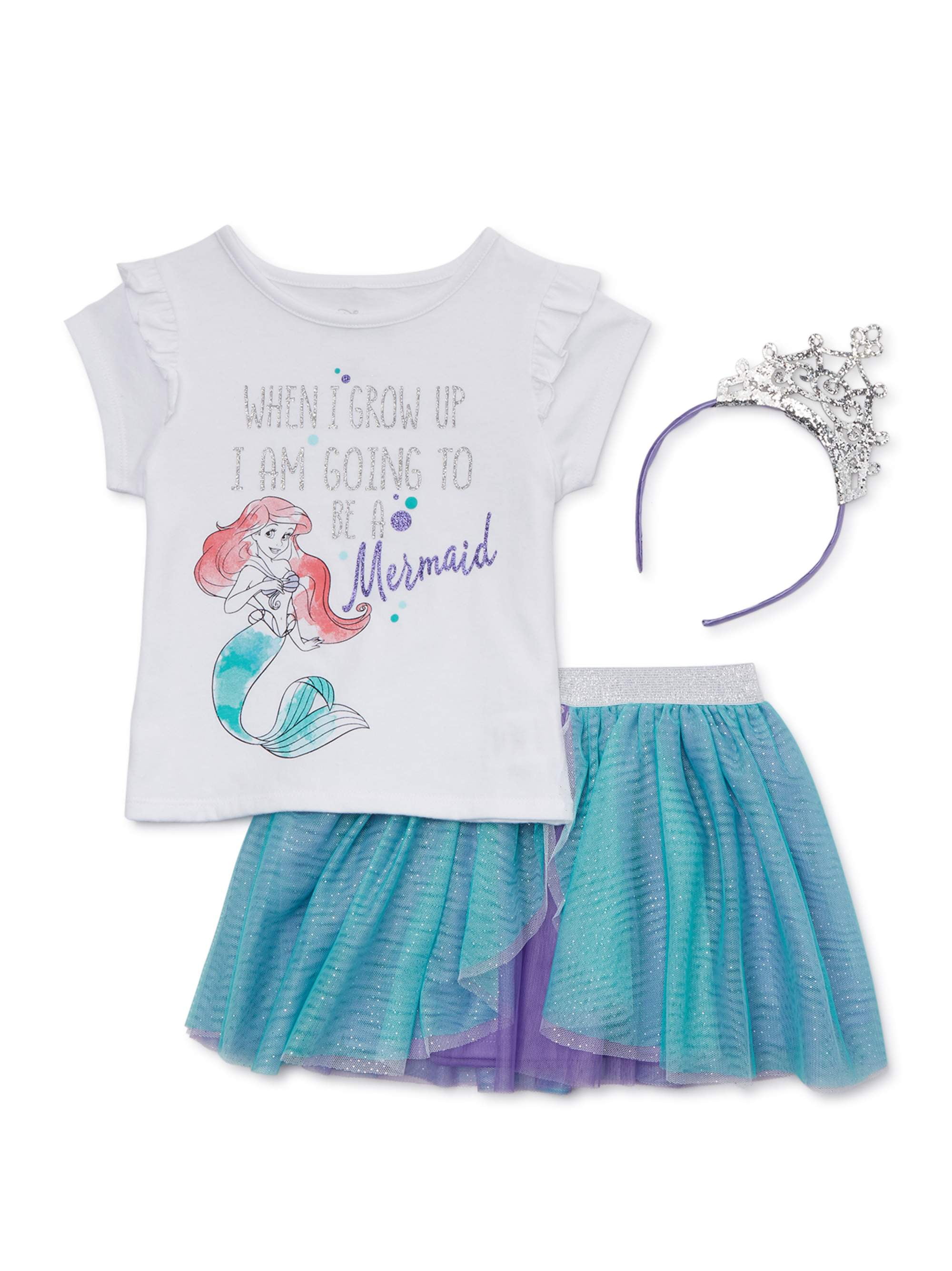 Little Mermaid Princess Ariel Hot PInk Tutu Shirt Headband 5th Birthday Outfit