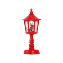 KOYPTL Christmas Table Lamp with Music Luminous Ornaments,Christmas Themed Light Post Glittering Lighted Lantern Battery Operated Lamp Christmas Table Decorations for Desktop Home Xmas Decor Indoor