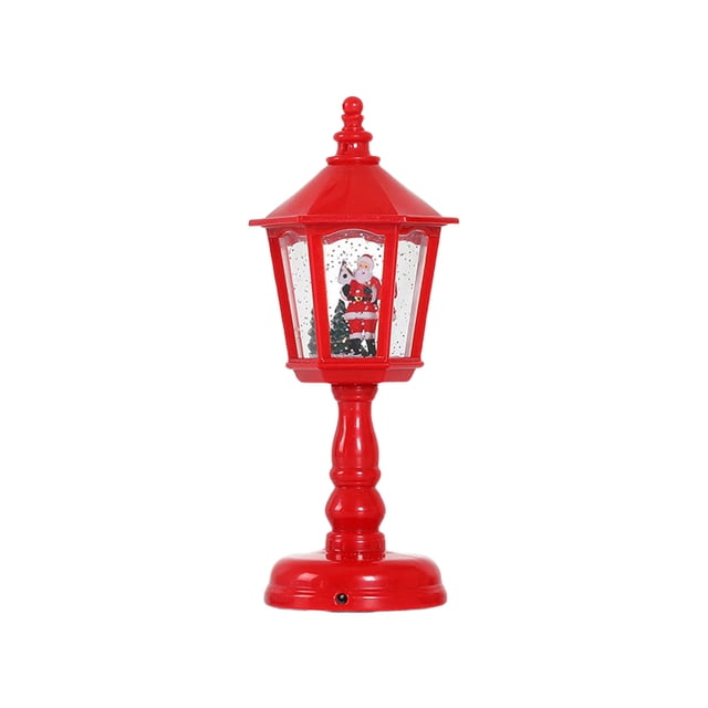 A Red Santa Christmas Themed Table Lamp With Music Snow Fall Effect Led Night Light Usb Powered Holiday Decor 8X3X3 Inch