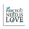 thumbnail image 1 of Paw You Need Is Love Blue Animals 12 x 12 Glass Wall Hanging Sign, 1 of 4