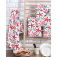 thumbnail image 2 of Summer Red Starfish Kitchen Dish Towels for Drying Dishes Set of 4, Green Coral Coastal Ocean Abstract Waffle Weave Microfiber Terry Hand Tea Bathroom Towels Quick Dry & Absorbent Towel 15.7x23.6, 2 of 7