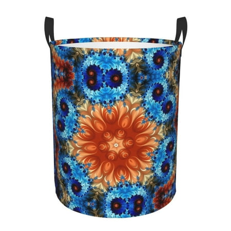 XMXT Collapsible Laundry Basket, Colorful Kaleidoscope Printing Waterproof Laundry Hamper, 40L Multicolor