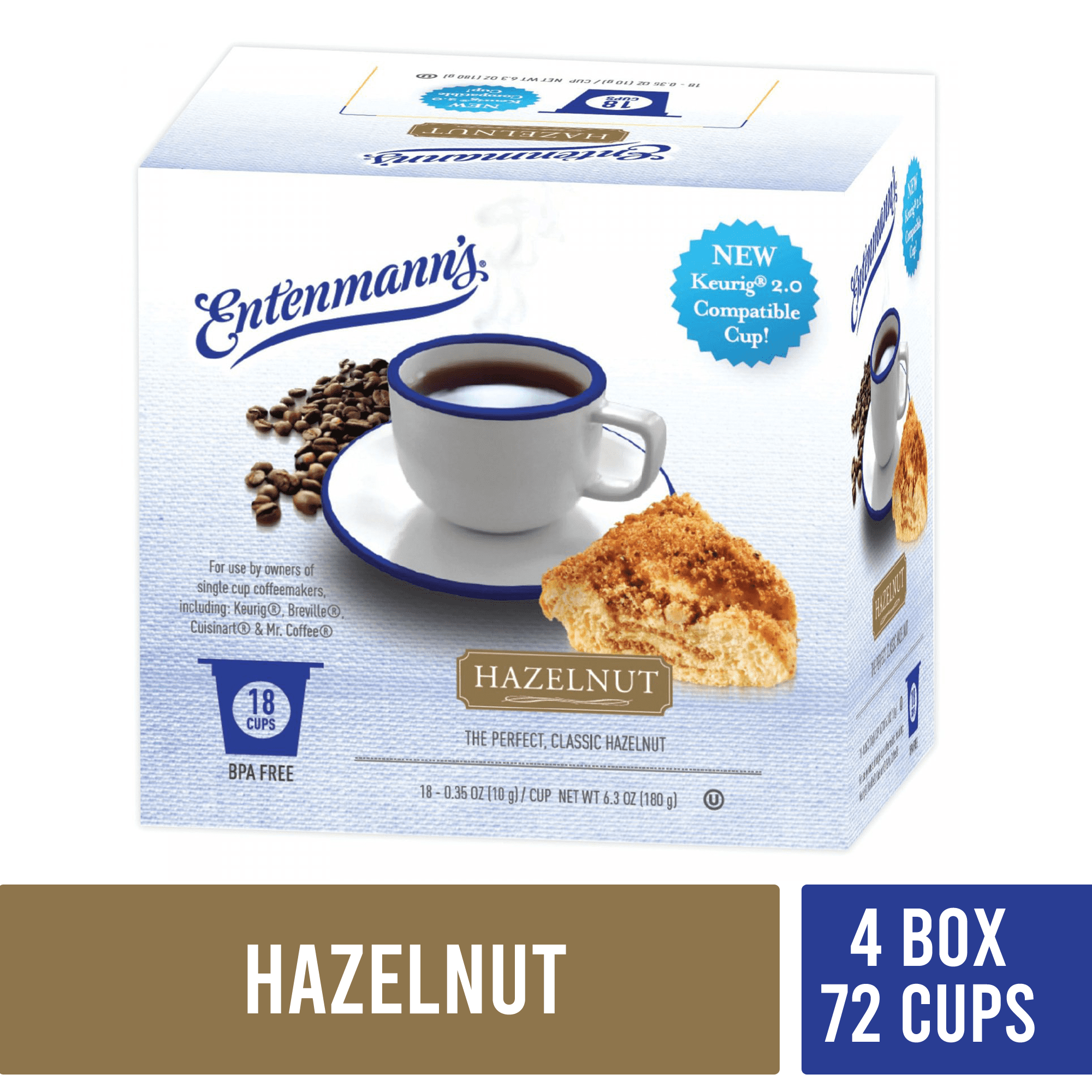Entenmann's Single Serve Coffee, Hazelnut 4/18 count