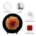 thumbnail image 4 of Yiaed Orange Dalia Print Bone China Decorative Plate Ceramic Dinner Plates Art Crafts with Display Stand-7in, 4 of 6