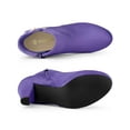 thumbnail image 4 of BLISSFUL STEP Women's Block Heel Platform Ankle Boots Purple 6, 4 of 7