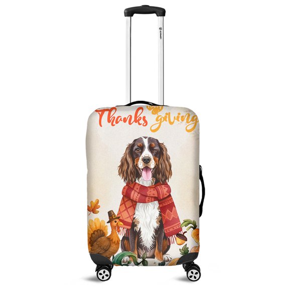 Happy Thanksgiving Boykin Spaniel with Turkey Pumpkins Autumn Vibes Travel Luggage Cover Dog Lover Suitcase Dust Protective Decor - 12018