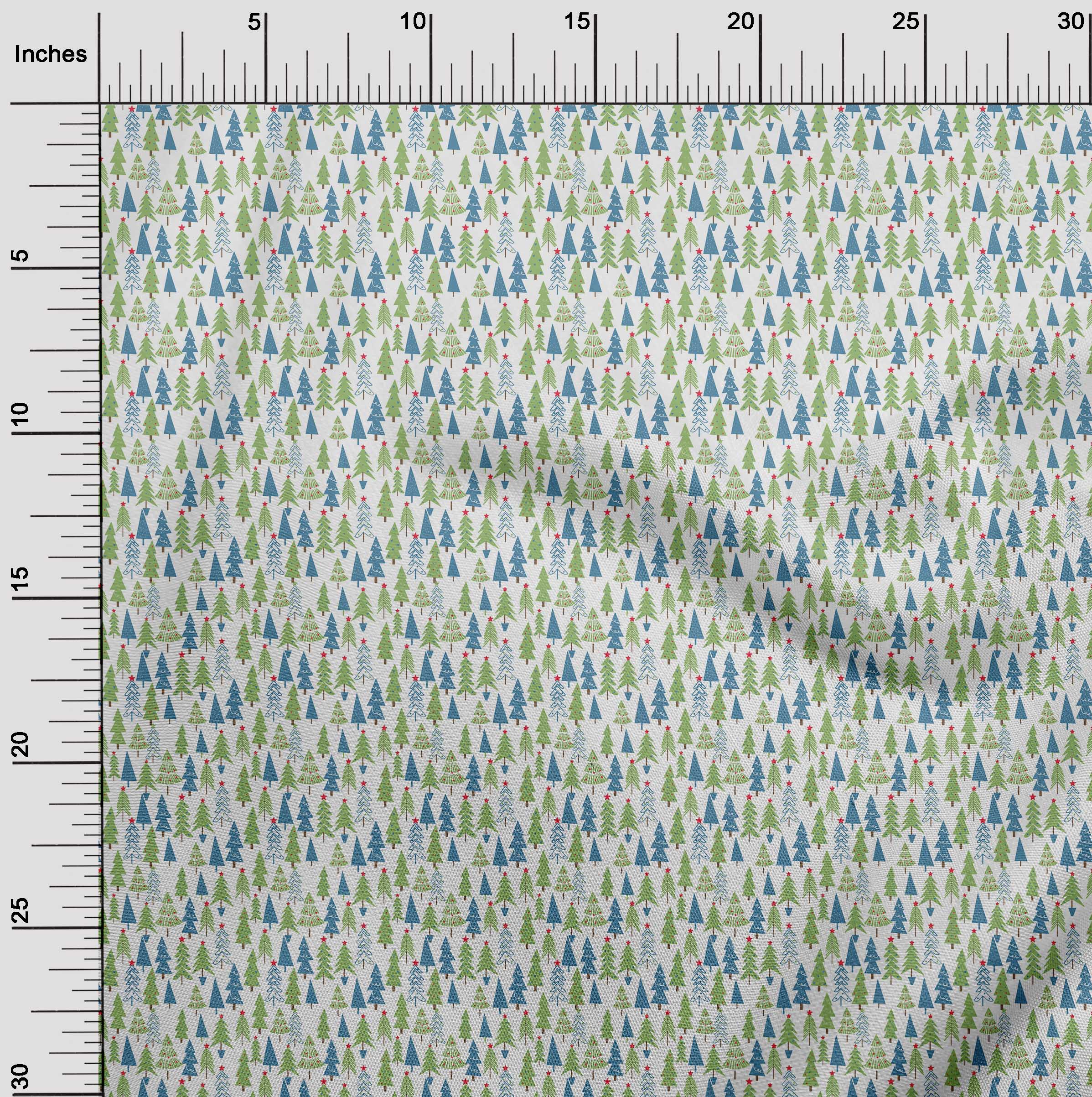 oneOone Cotton Flex Green Fabric Christmas Dress Material Fabric Print Fabric By The Yard 40 Inch Wide