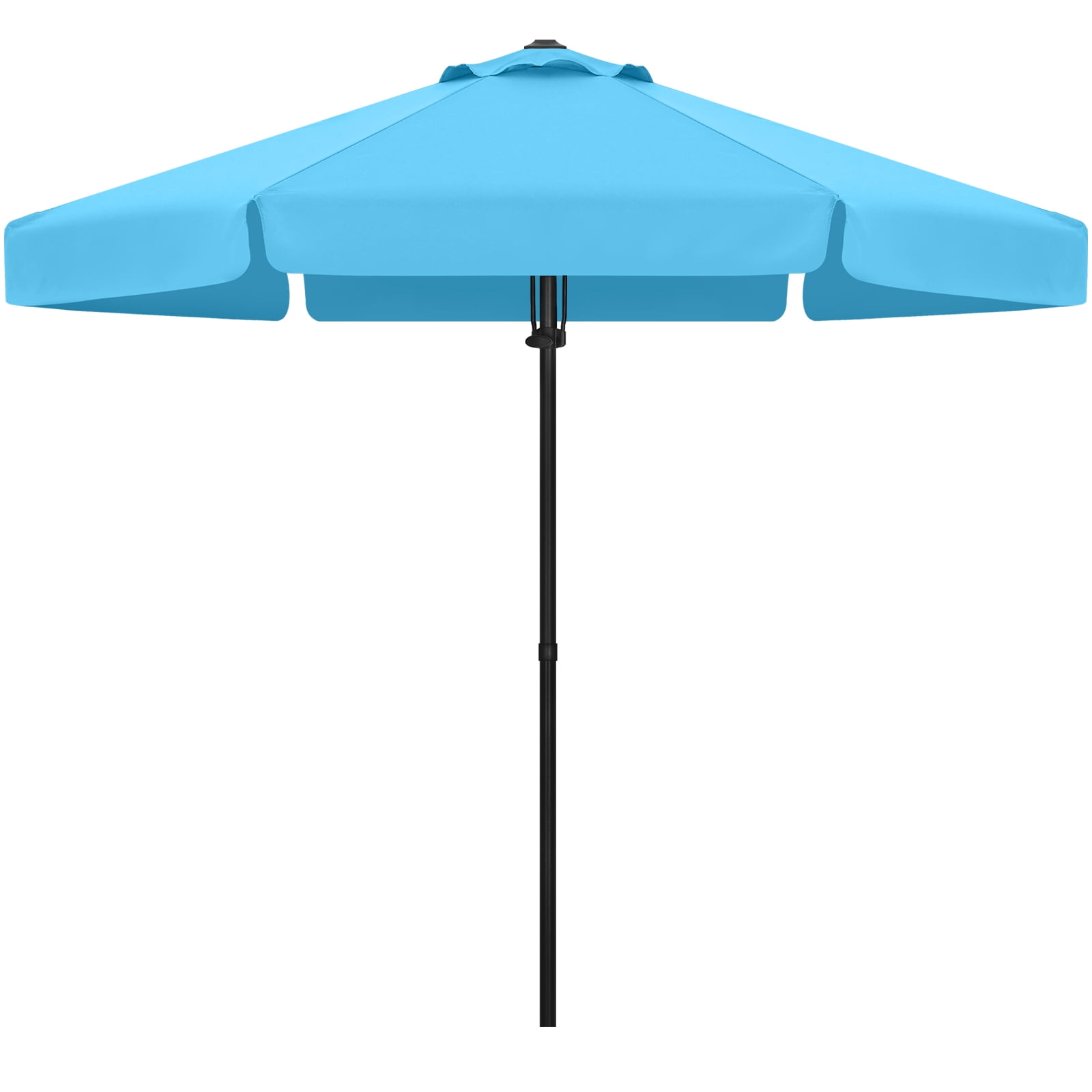 ABCCANOPY 7.5ft Outdoor Market Hand Push Patio Umbrella With Hanging Edge,12+Colors, Turquoise