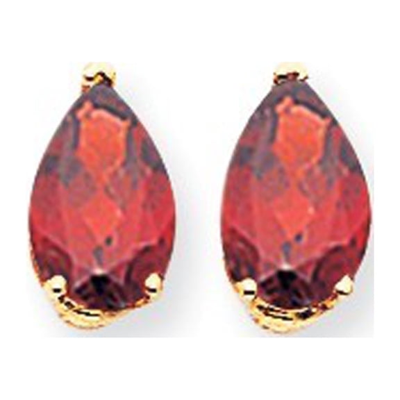 14k Yellow Gold 9x6mm Pear Garnet Earrings - 3.10 cwt - Measures 10x6mm Wide