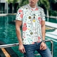 thumbnail image 6 of Hirioo Cute Flamingo for Men's Baseball T-shirt Shirts Short Sleeve Casual Summer Button Stretch T Shirts,Size S-4XL-, 6 of 7