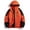 Orange, variant on Men’S Winter Padded Hooded Jacket Outdoor Insulated Coat (White M)