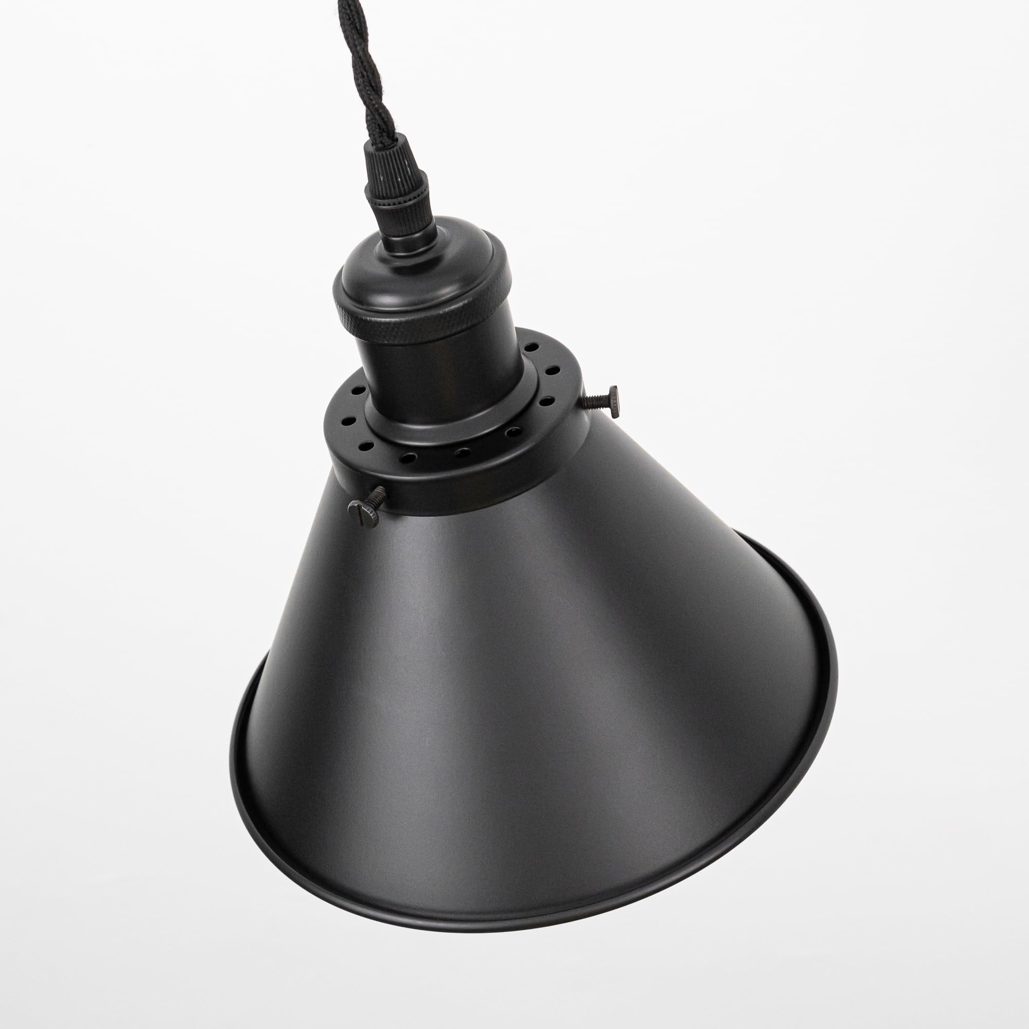 KAYYELAMP Plug in Cable Track Rail with Adjustable Cord Black Track Lighting Fixture H-Type Vintage Design for Kitchen Loft(No Bulb)