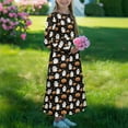 thumbnail image 2 of DISNIMO Halloween Ghost Pumpkin Dress With Long Sleeves and Pockets for Kids Long Sleeve Dresses for Girls Soft Dresses Size 7-8 Girls Frock Long Sleeve Swing Dress for Kids Midi Dress, 2 of 7