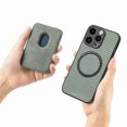 thumbnail image 4 of For Iphone 15 Pro Carbon Fiber Leather Card Magsafe Phone Case(Green),iPhone 16 Pro, 4 of 8