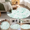 thumbnail image 5 of Large Round Rug 8Ft Washable Non-Slip, Green Flower Circle Area Rugs for Living Room Bedroom, Watercolor Floral Botanical Line Drawing Print Indoor Floor Mats Carpet Runner for Home Decor, 5 of 8
