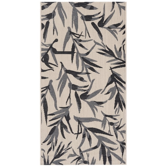 Safavieh Courtyard Alannis Botanical Indoor/Outdoor Area Rug, Beige/Anthracite, 2'7" x 5'